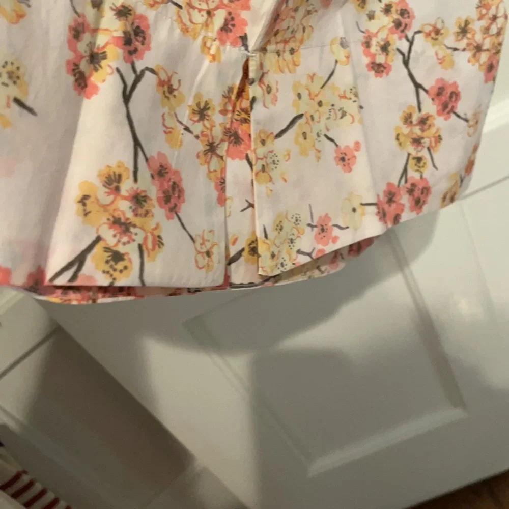 J.Crew Smocked neck puff-sleeve dress in cherry blossoms BA926